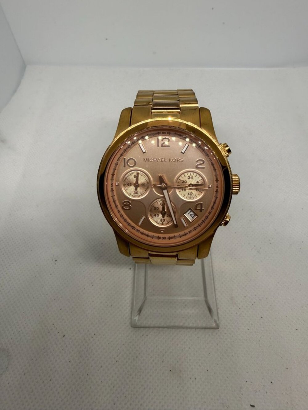 Michael Kors Runway MK5128 Women's 38mm Rose Gold Chronograph GMT Date Watch